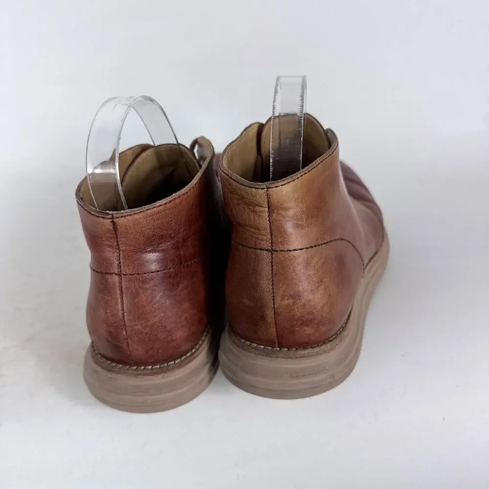 Cole Haan Lunargrand Chukka Boots Men's 9.5 Brown Leather Lace-Up Ankle Classic